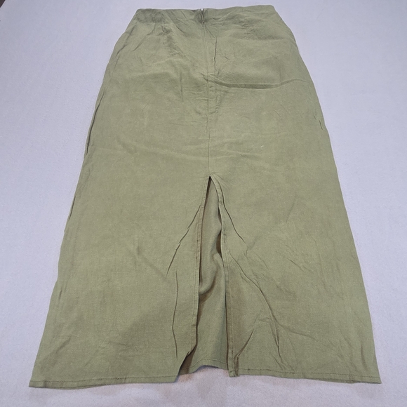 House of Harlow 1960 Olive Green Midi Skirt Size M Minimalist Chic - Picture 4 of 7